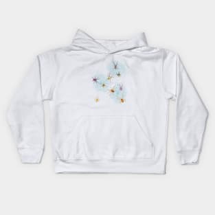 Colorful Spiders on Webs Kids Hoodie